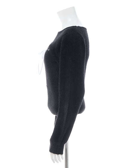 INGNI（イング） フェザーリブデコルテオープンリボンニット ｸﾛ