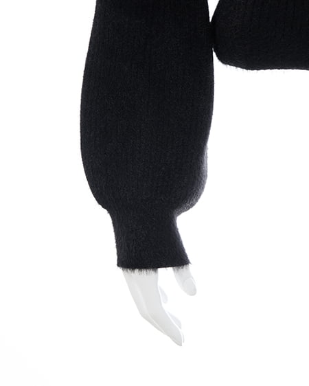 INGNI（イング） フェザーリブデコルテオープンリボンニット ｸﾛ