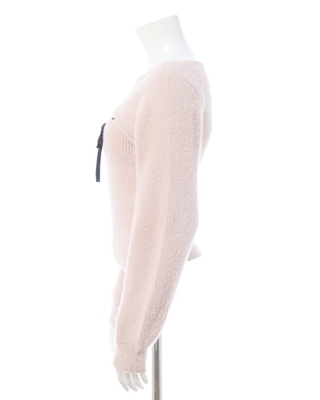 INGNI（イング） フェザーリブデコルテオープンリボンニット ﾋﾟﾝｸ