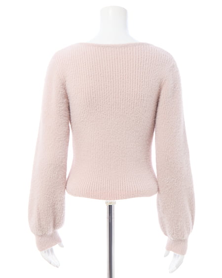 INGNI（イング） フェザーリブデコルテオープンリボンニット ﾋﾟﾝｸ