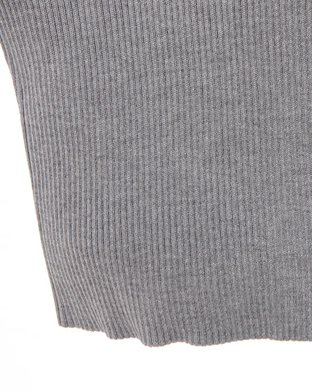 INGNI(イング) シャツレイヤード風リブオフショルニット グレー/オフホワイト