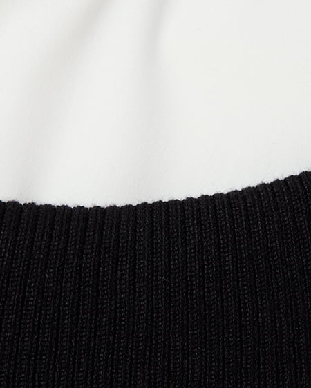 INGNI（イング） シャツレイヤード風リブオフショルニット ｸﾛ/ｵﾌﾎﾜｲﾄ