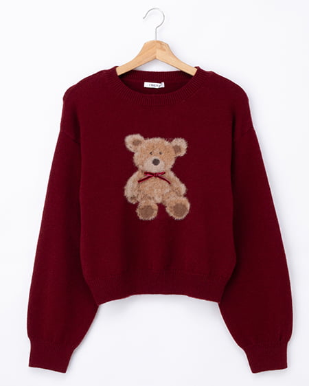 もちもちフェザーベアニットプルオーバー