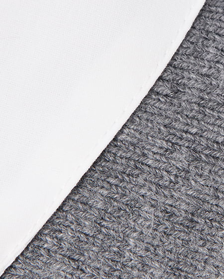 INGNI(イング) ダブルカラーケーブルポロニット グレー/オフホワイト