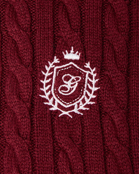 INGNI（イング） ダブルカラーケーブルポロニット ﾎﾞﾙﾄﾞｰ/ｵﾌﾎﾜｲﾄ