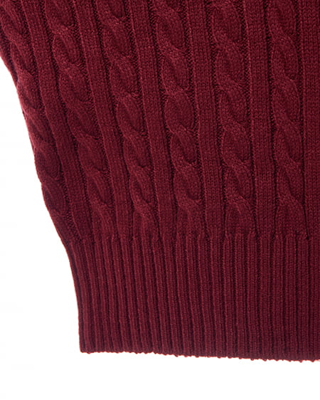 INGNI（イング） ダブルカラーケーブルポロニット ﾎﾞﾙﾄﾞｰ/ｵﾌﾎﾜｲﾄ