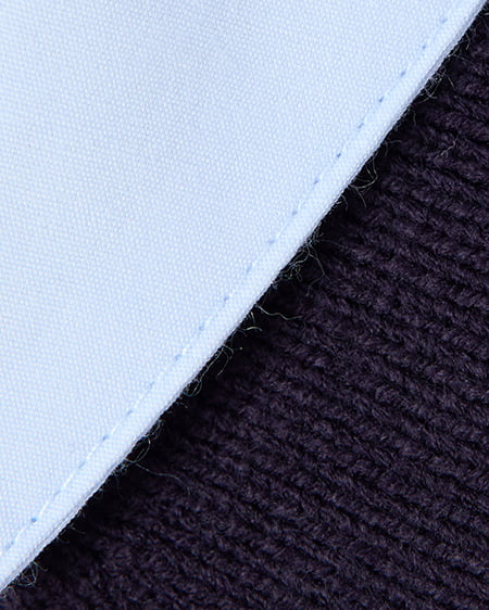 INGNI（イング） ダブルカラーケーブルポロニット ｺﾝ/ﾌﾞﾙｰ