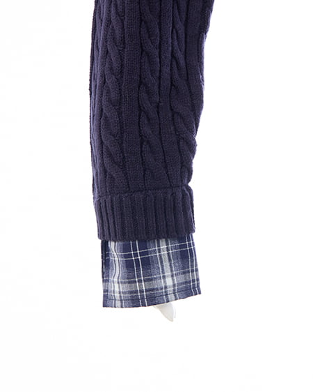 INGNI（イング） ダブルカラーチェック柄シャツドッキングポロニット ｺﾝ/ｺﾝ