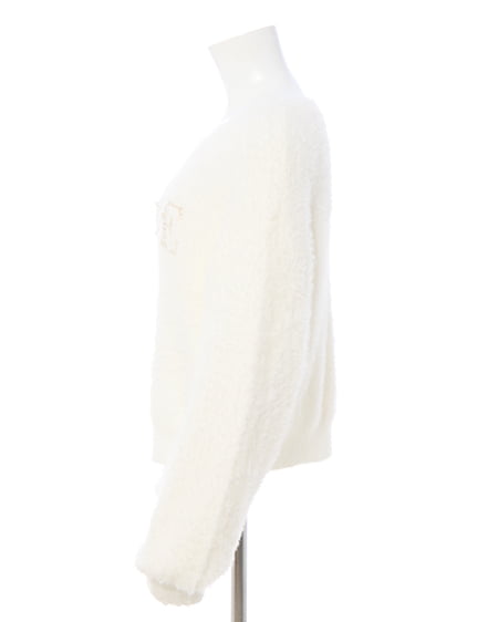 INGNI（イング） パールビジューロゴフェザーニット ｱｲﾎﾞﾘｰ