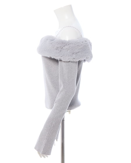 INGNI（イング） 2Wayエコファーオフショルニット ｸﾞﾚｰ