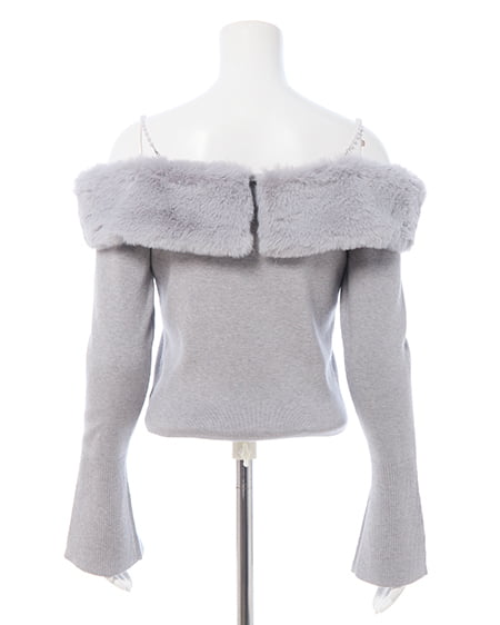 INGNI（イング） 2Wayエコファーオフショルニット ｸﾞﾚｰ