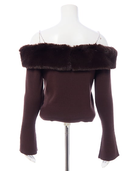 INGNI(イング) 2Wayエコファーオフショルニット ブラウン