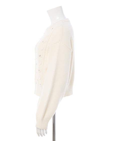 INGNI（イング） ビジューパール付きもちもちケーブルニット ｱｲﾎﾞﾘｰ