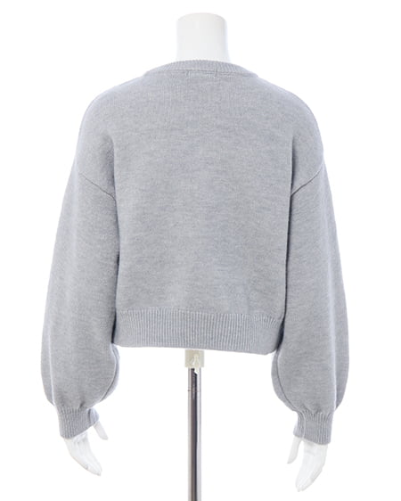 INGNI（イング） ビジューパール付きもちもちケーブルニット ｸﾞﾚｰ