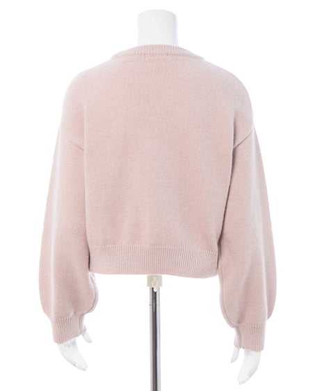 INGNI(イング) ビジューパール付きもちもちケーブルニット ピンク