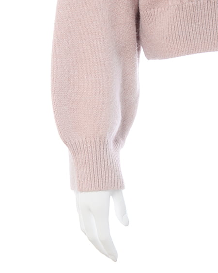 INGNI(イング) ビジューパール付きもちもちケーブルニット ピンク