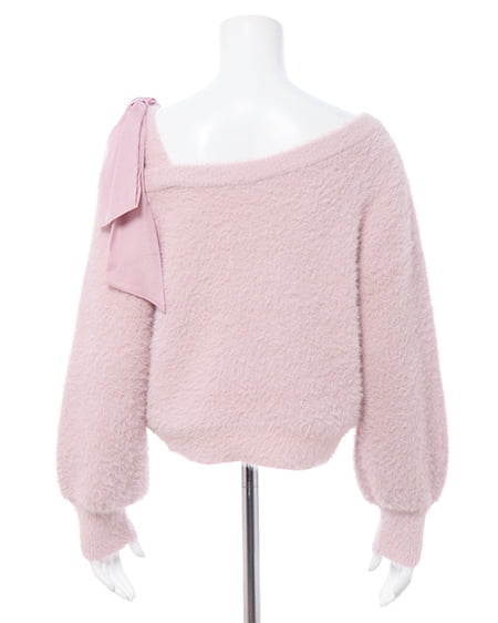 INGNI（イング） 肩リボンワンショルフェザーニット ﾋﾟﾝｸ/ﾋﾟﾝｸ