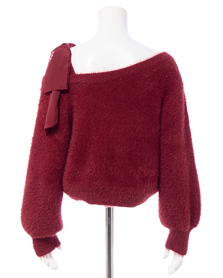 INGNI（イング） 肩リボンワンショルフェザーニット ﾎﾞﾙﾄﾞｰ/ﾎﾞﾙﾄﾞｰ