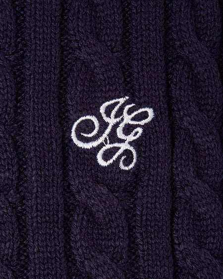 INGNI（イング） ボウタイシャツドッキングケーブルニット ｺﾝ/ﾌﾞﾙｰ