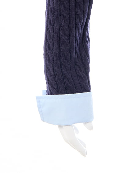 INGNI（イング） ボウタイシャツドッキングケーブルニット ｺﾝ/ﾌﾞﾙｰ