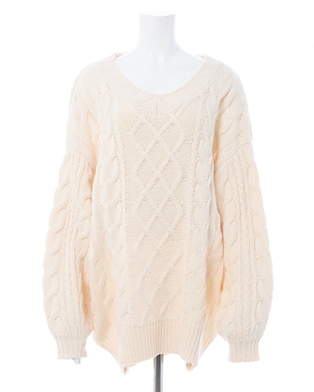 INGNI（イング） 2Wayケーブルルーズチュニックニット ｱｲﾎﾞﾘｰ