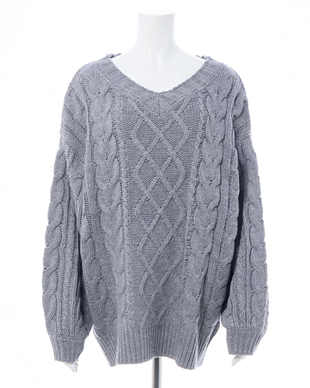 INGNI（イング） 2Wayケーブルルーズチュニックニット ｸﾞﾚｰ