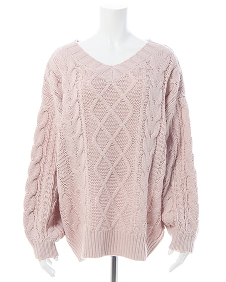 INGNI(イング) 2Wayケーブルルーズチュニックニット ピンク