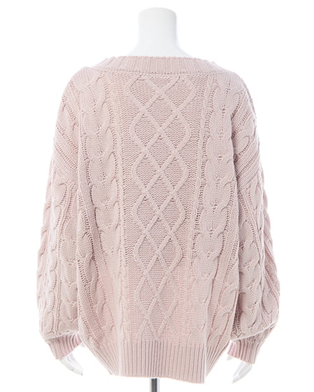 INGNI(イング) 2Wayケーブルルーズチュニックニット ピンク