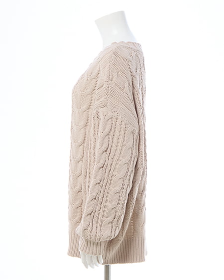 INGNI（イング） 2Wayケーブルルーズチュニックニット ﾍﾞｰｼﾞｭ