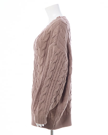 INGNI（イング） 2Wayケーブルルーズチュニックニット ﾓｶﾍﾞｰｼﾞｭ