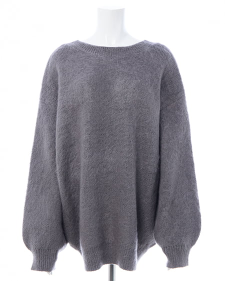 INGNI（イング） バックベロアリボンシャギーチュニックニット ﾁｬｺｰﾙｸﾞﾚｰ