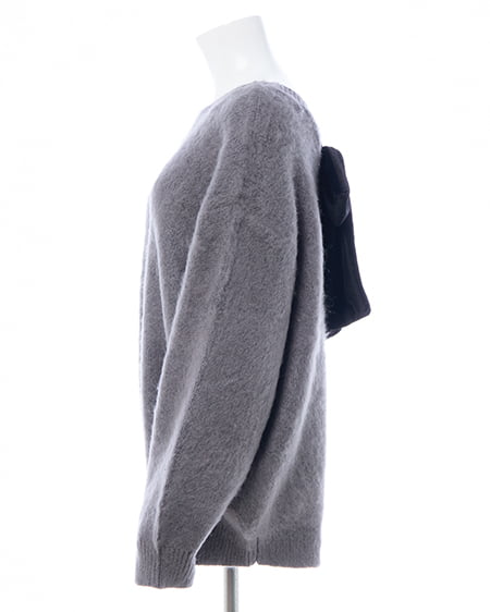 INGNI（イング） バックベロアリボンシャギーチュニックニット ﾁｬｺｰﾙｸﾞﾚｰ