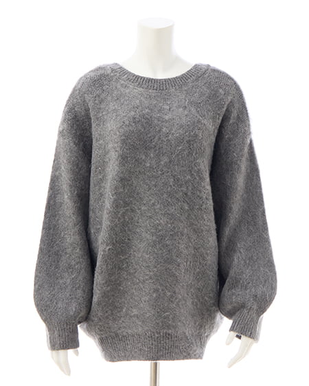 INGNI（イング） バックベロアリボンシャギーチュニックニット ﾁｬｺｰﾙｸﾞﾚｰ/A