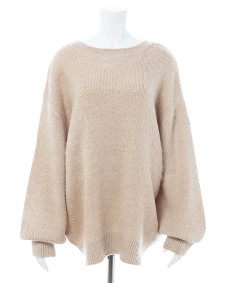 INGNI（イング） バックベロアリボンシャギーチュニックニット ﾍﾞｰｼﾞｭ