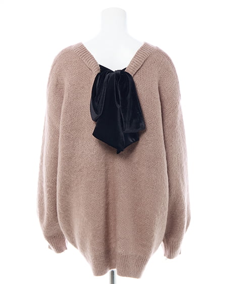 INGNI（イング） バックベロアリボンシャギーチュニックニット ﾓｶ