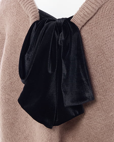 INGNI（イング） バックベロアリボンシャギーチュニックニット ﾓｶ