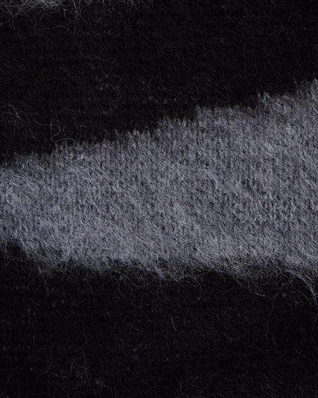 INGNI(イング) マーブル柄シャギーニット クロ/グレー