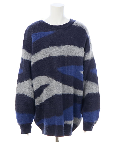 INGNI（イング） マーブル柄シャギーニット ｺﾝ/ﾌﾞﾙｰ