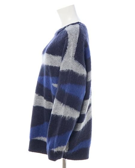 INGNI（イング） マーブル柄シャギーニット ｺﾝ/ﾌﾞﾙｰ