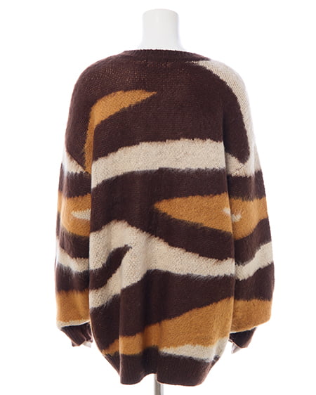 INGNI(イング) マーブル柄シャギーニット ブラウン/マスタード