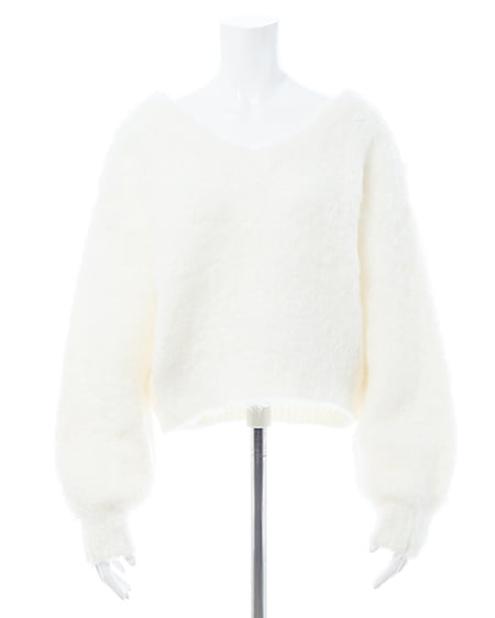 INGNI(イング) 2Wayショート丈シャギーニット アイボリー