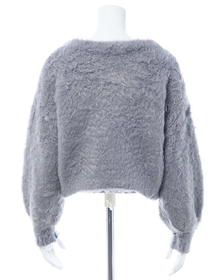 INGNI(イング) 2Wayショート丈シャギーニット チャコールグレー