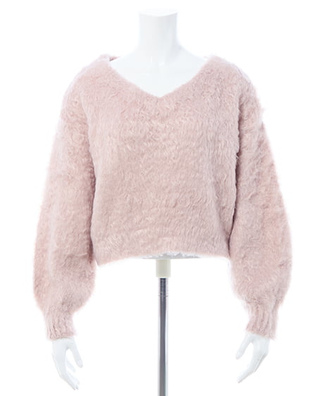 INGNI(イング) 2Wayショート丈シャギーニット ピンク