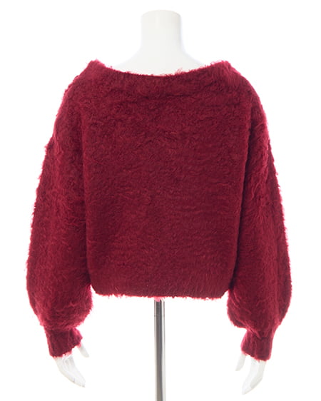 INGNI(イング) 2Wayショート丈シャギーニット ボルドー