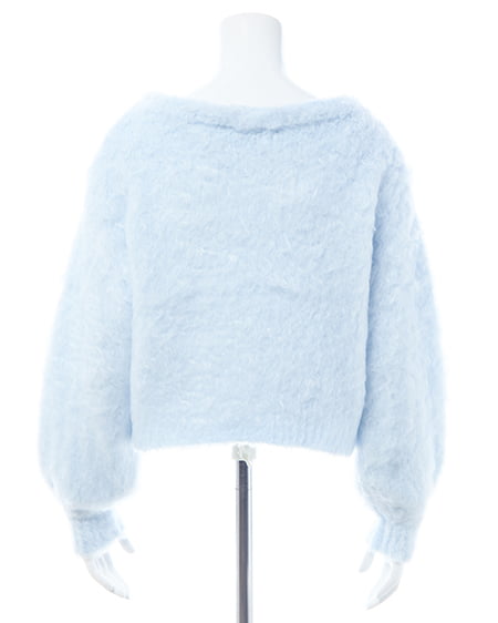 INGNI(イング) 2Wayショート丈シャギーニット サックス