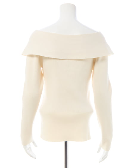 INGNI（イング） フロントツイストオフショルニット ｵﾌﾎﾜｲﾄ