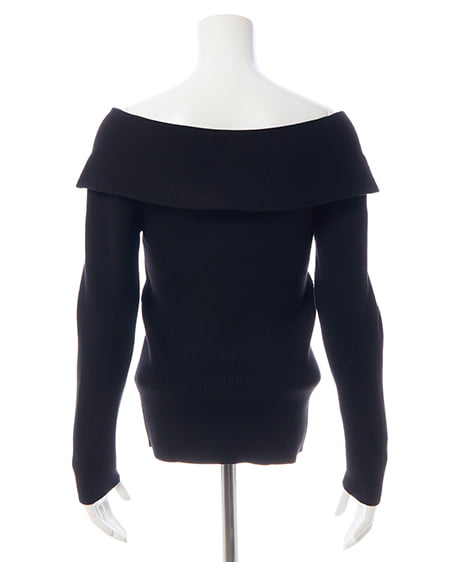 INGNI（イング） フロントツイストオフショルニット ｸﾛ