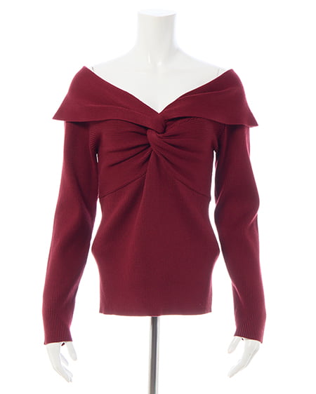 INGNI（イング） フロントツイストオフショルニット ﾎﾞﾙﾄﾞｰ