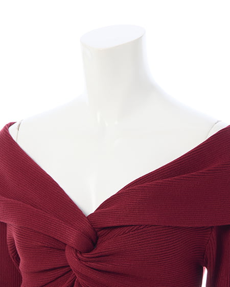 INGNI（イング） フロントツイストオフショルニット ﾎﾞﾙﾄﾞｰ