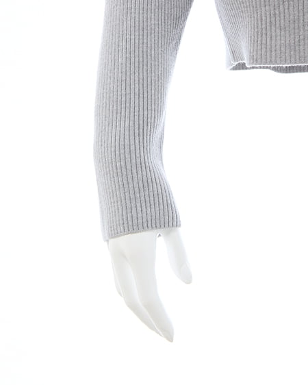 INGNI(イング) フェイクファー付ケープオフショルニット グレー